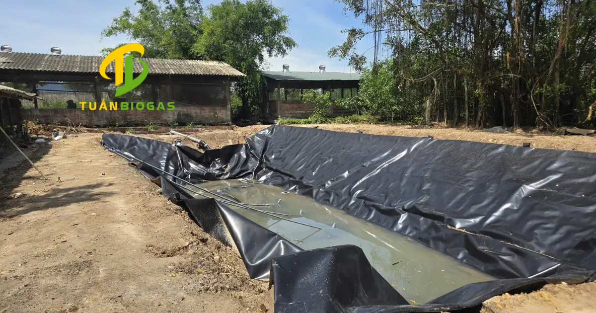 Nền đất yếu vào mùa mưa gây khó khăn khi đào hố lắp túi biogas