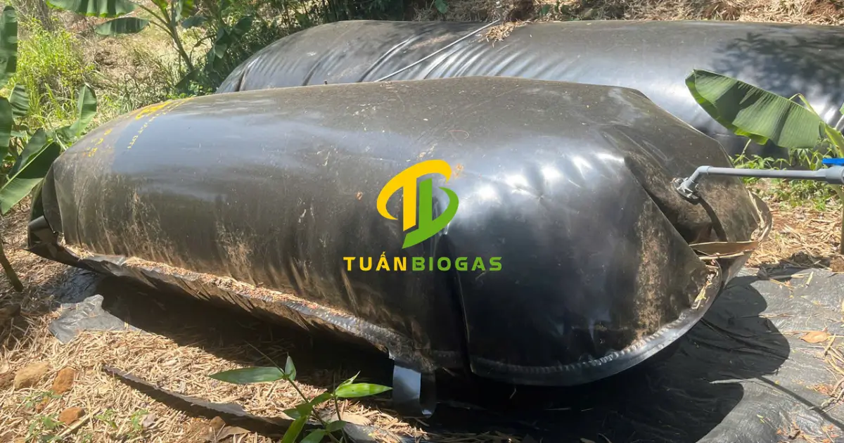 Túi trữ khí biogas HDPE dạng gối hơi co giãn theo lượng khí